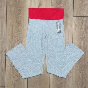 ACX Athletics Gray & Pinkish Red Athletic Leggings with Soft Jersey Fabric - NWT